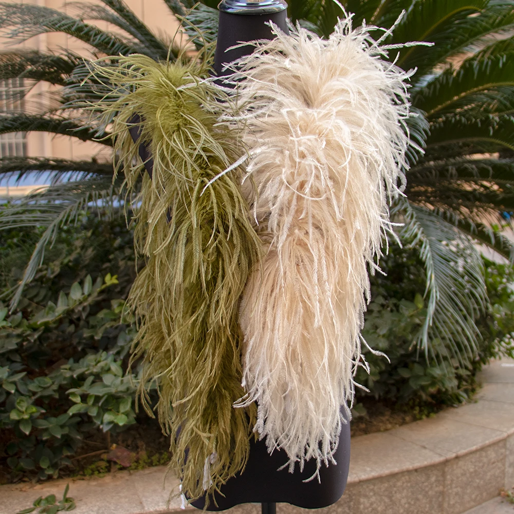2 4 6 8 10Ply Ostrich Feather Boa 0.5M Fluffy Ostrich Plumes Boa DIY Shawl Party Wedding Night Dress Decoration Sewing Accessory