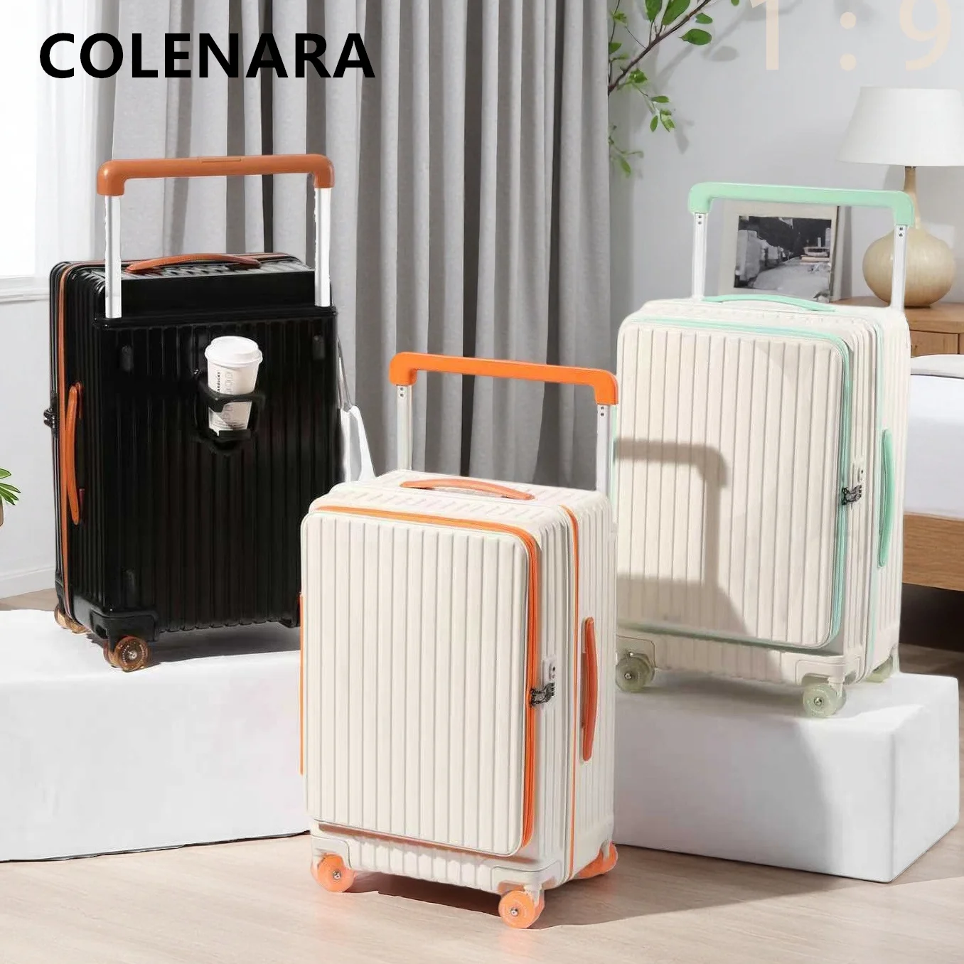 COLENARA Travel Luggage Side Opening Boarding Box Multifunctional Trolley Case 20