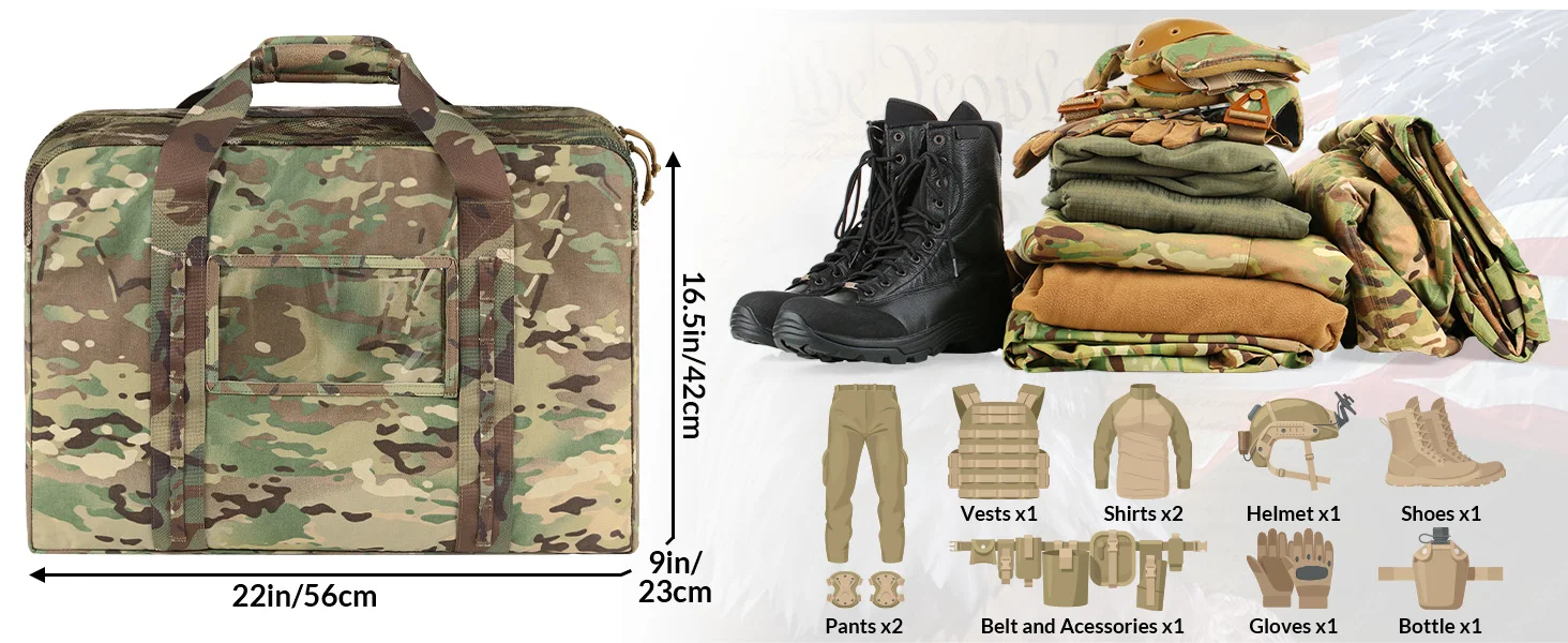 VOTAGOO Taktische Kugelsichere Weste & Ausrüstungstasche, Große Kapazität 52L für Outdoor-Jagd-Training und Aufbewahrung – Detail 4