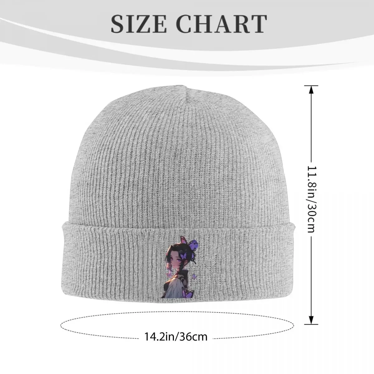 Kocho Shinobu Demon Slayers Hats Autumn Winter Beanie Ski Anime Cap Female Male Knitted Hat