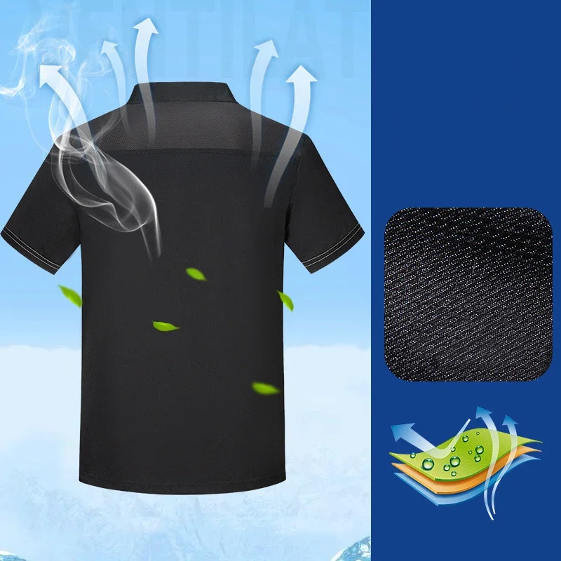 Men's and Women's Short Sleeved Summer Hotel Restaurant Chef Work Uniforms Breathable Mesh Chef Suit