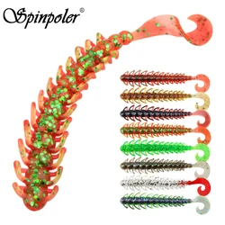 Spinpoler Soft Bugsy Fishing Lure Wriggler Type Plastic With Legs Worm Bait 11.5cm Double Color Swimbait Rubber Shad Pesca