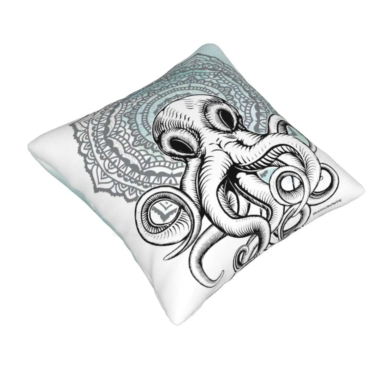 Cthulhu Mandala Home Sofa Car Waist Throw Pillowcase Cthulhu Octopus Octopus Kraken Mandala