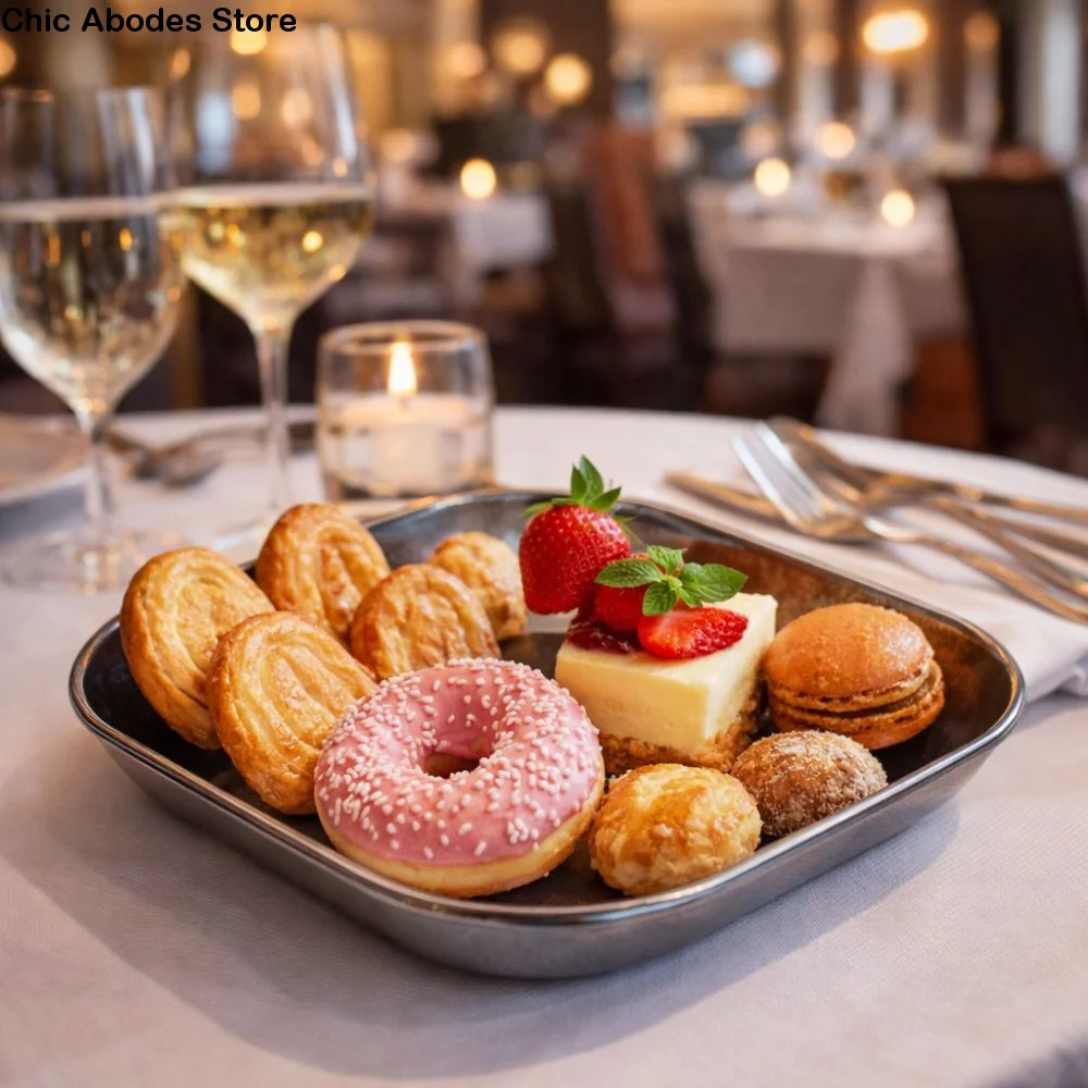 

13/15/18 cm Stainless Steel Tray Rust-Resistant Round Shape Dessert Plate Fall-resistant Multi-functional Fruit Tray Kitchen Use