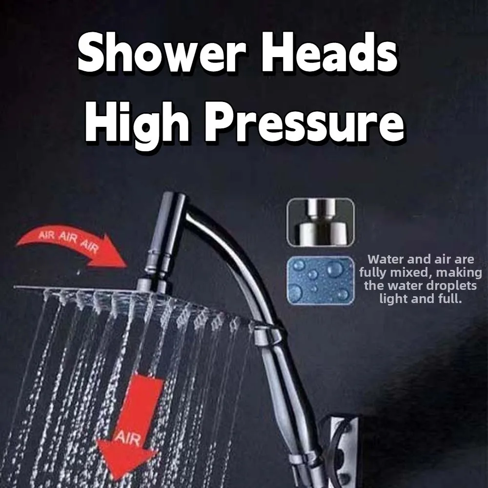 

6inch/8inch Shower Heads High Pressure Square Round Pressurized Shower Nozzle Pressurized Technology Handheld