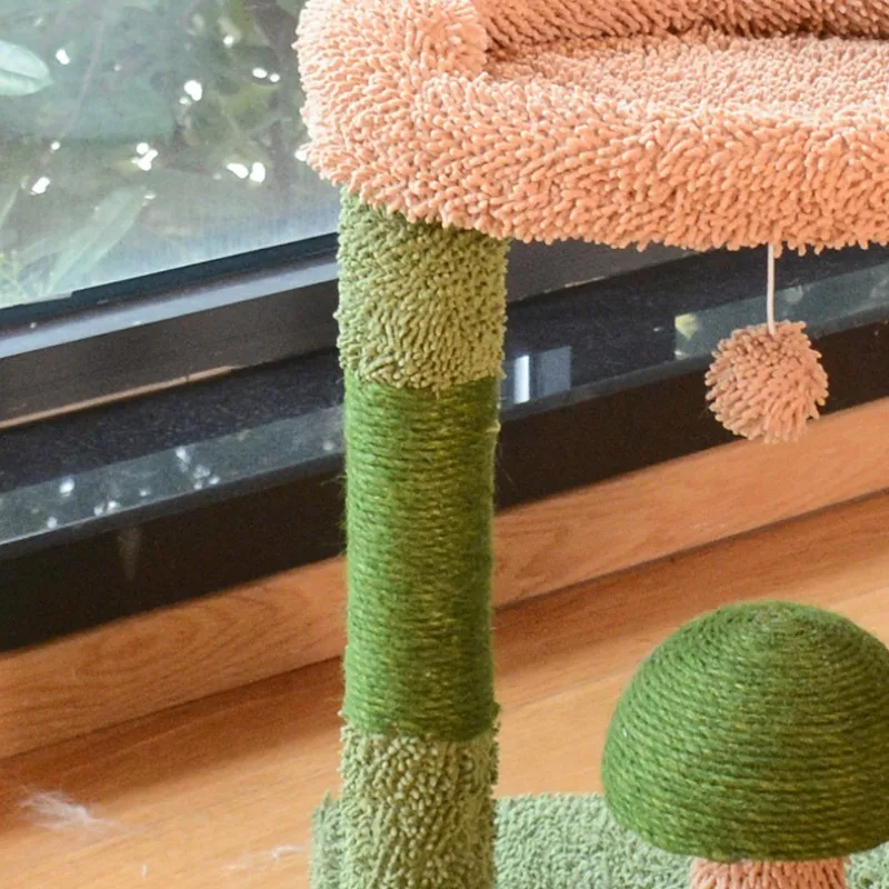 Cat Climbing Frame Cat Tree Tower Plush Cactus Tree Scratchers Cats Sisal Scratching Post for Cats Jumping Nest Pet Furniture