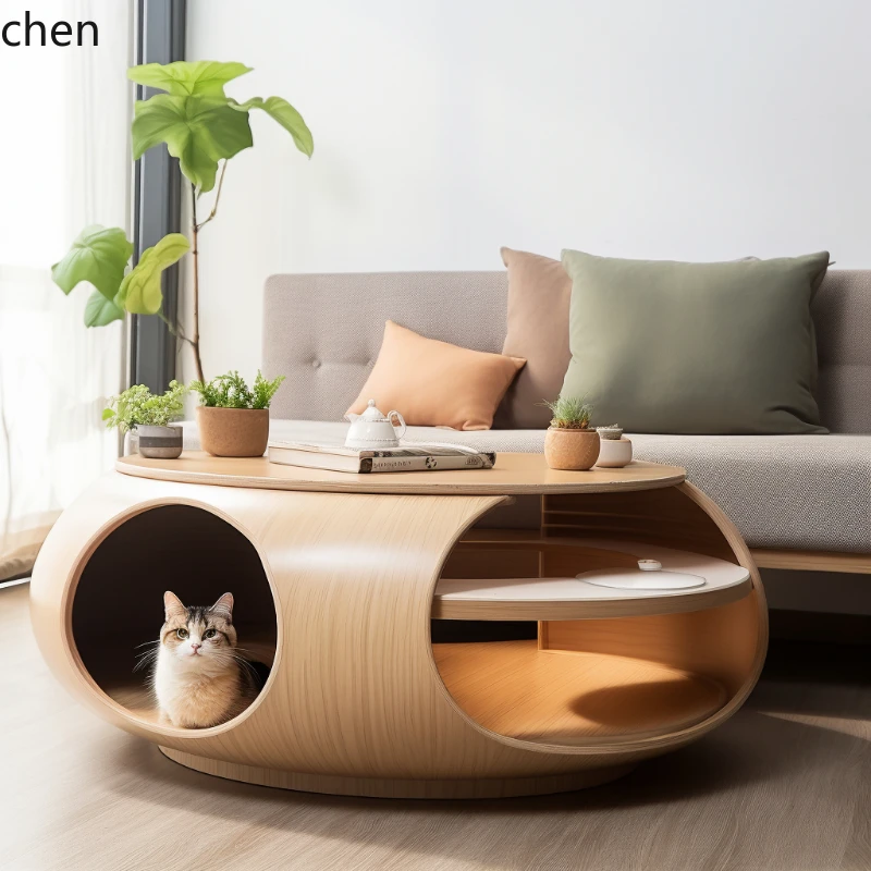 

HSN shared coffee table furniture cat litter semi-closed removable and washable cat litter cat coffee table