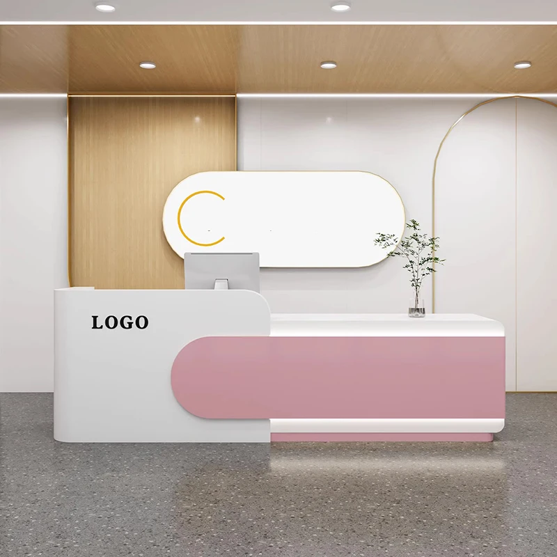 ^Welcome Modern Reception Desks European Simple Aesthetic Nail Reception Desks Design Organizers Mostrador Commercial Furniture