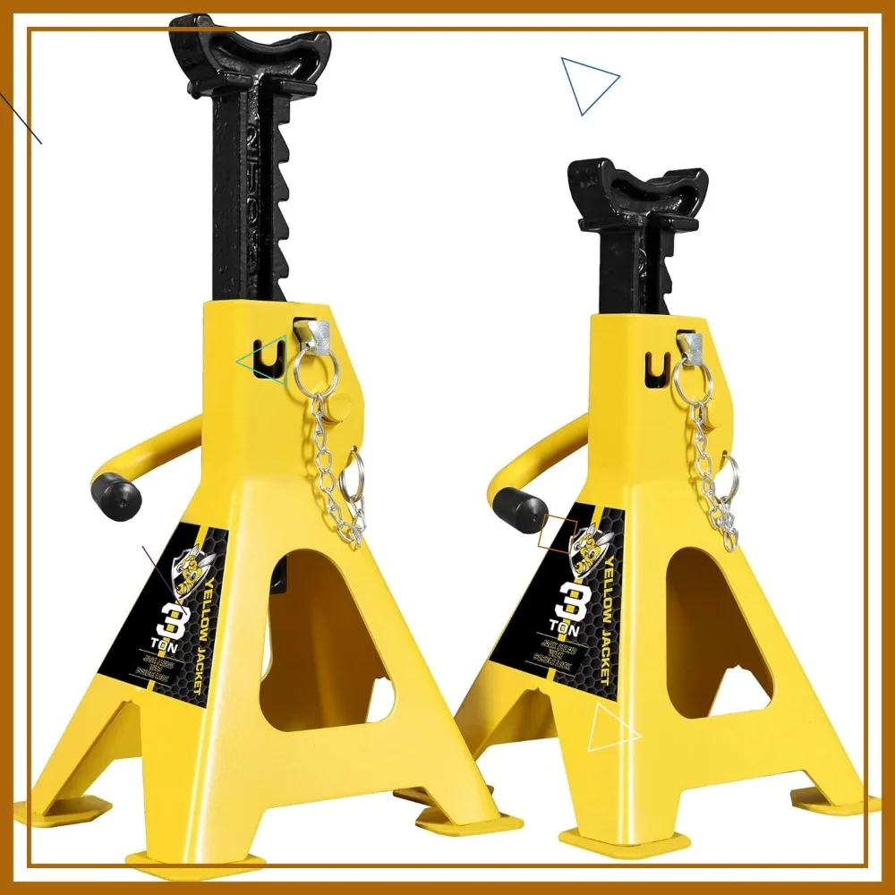 

3-тонные автомобильные подставки с двойной фиксацией, большое основание для внедорожников, сверхпрочная сталь, грузоподъемность 6600 фунтов