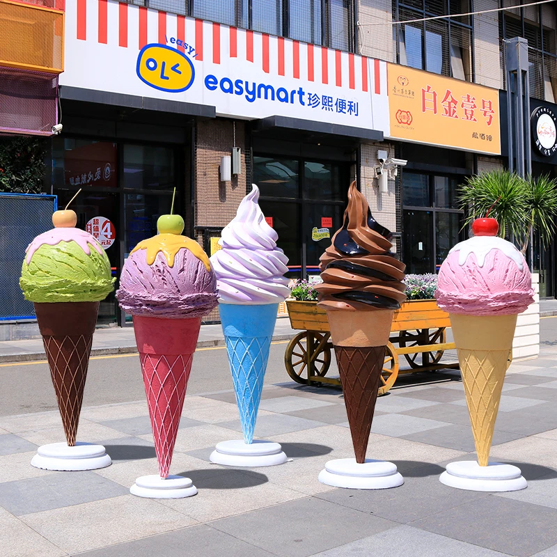 

New design giant fibre glass icecream popsicle sculpture ice cream cone props for party decor