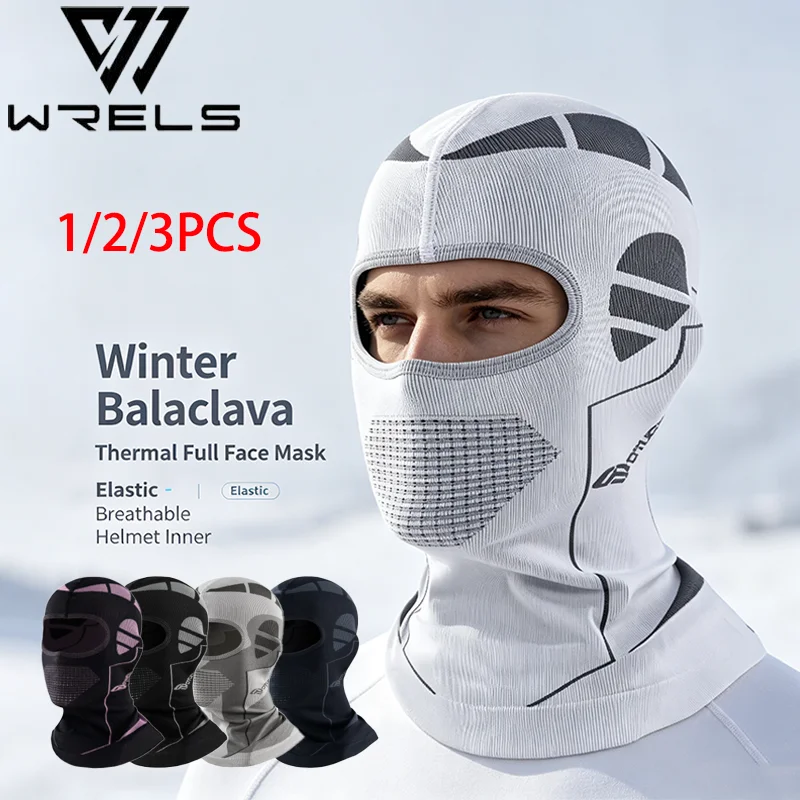 1/2/3PCS Winter Balaclava Hat Elastic Breathable Thermal Full Face Mask Skiing Motorcycle Helmet Inner Cap Outdoor Face Cover