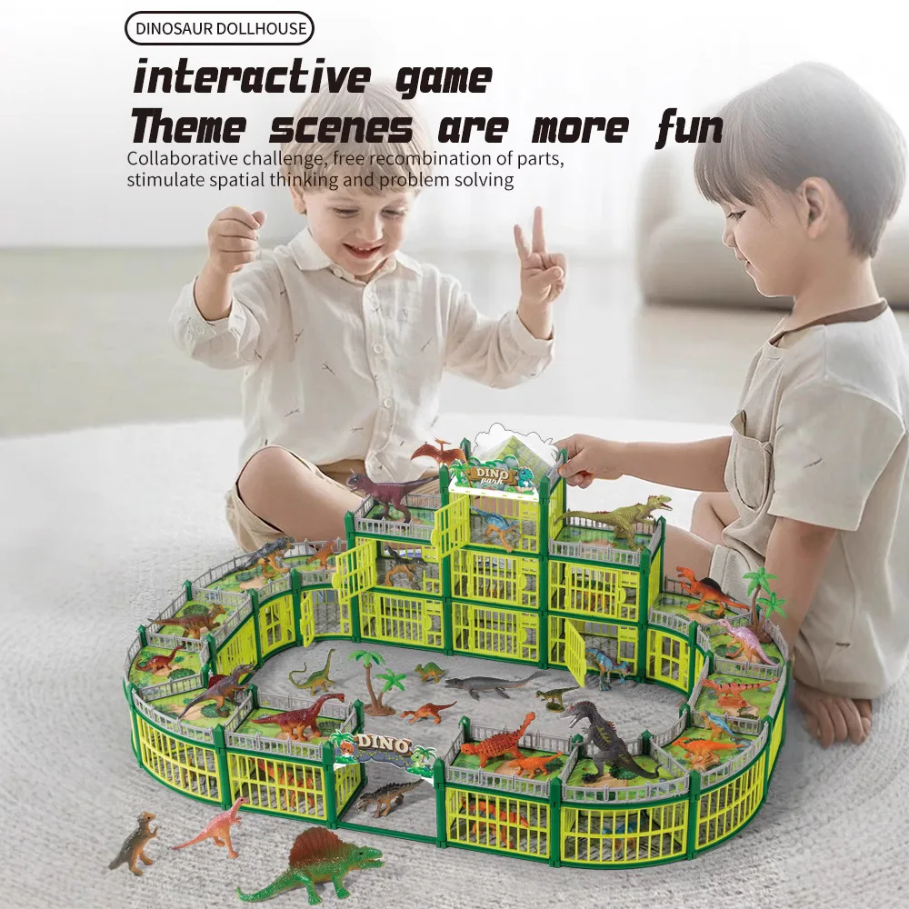 

New Jurassic theme park, children's gift simulation Diy Dinosaur Colosseum toy