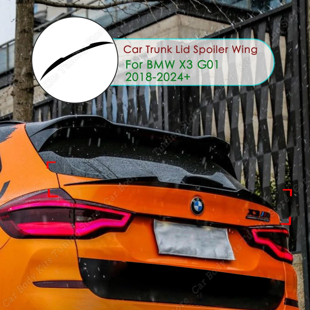 

Car Rear Trunk Lid Tail Wing Spoiler Lip Body Exterior Trim Modification Gloss Black ABS Plastics For BMW X3 G01 2018-2024+
