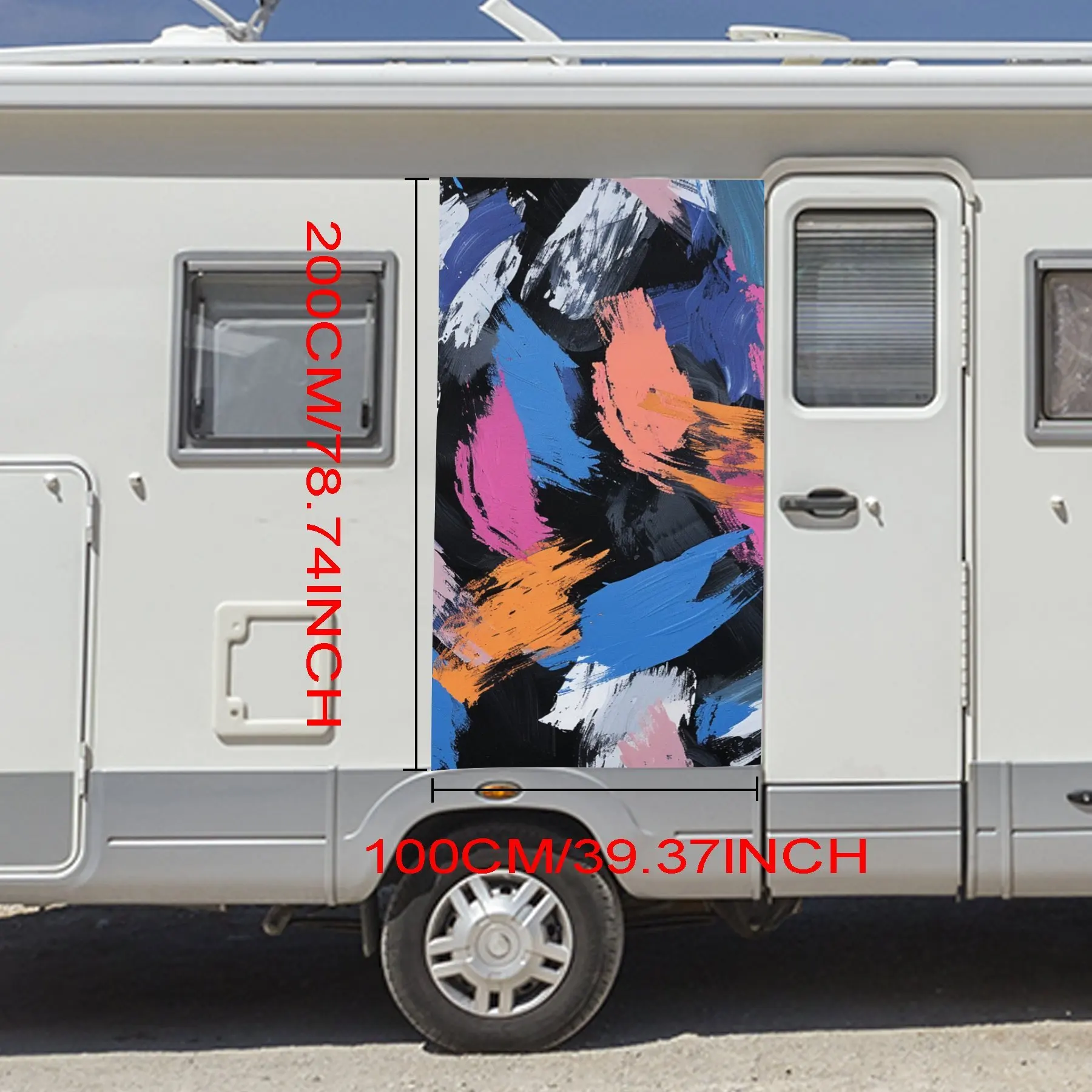Artistic Brush Stroke Car Sticker,Vinyl decal on the side of the motor home, waterproof self-adhesive vinyl sticker on the side