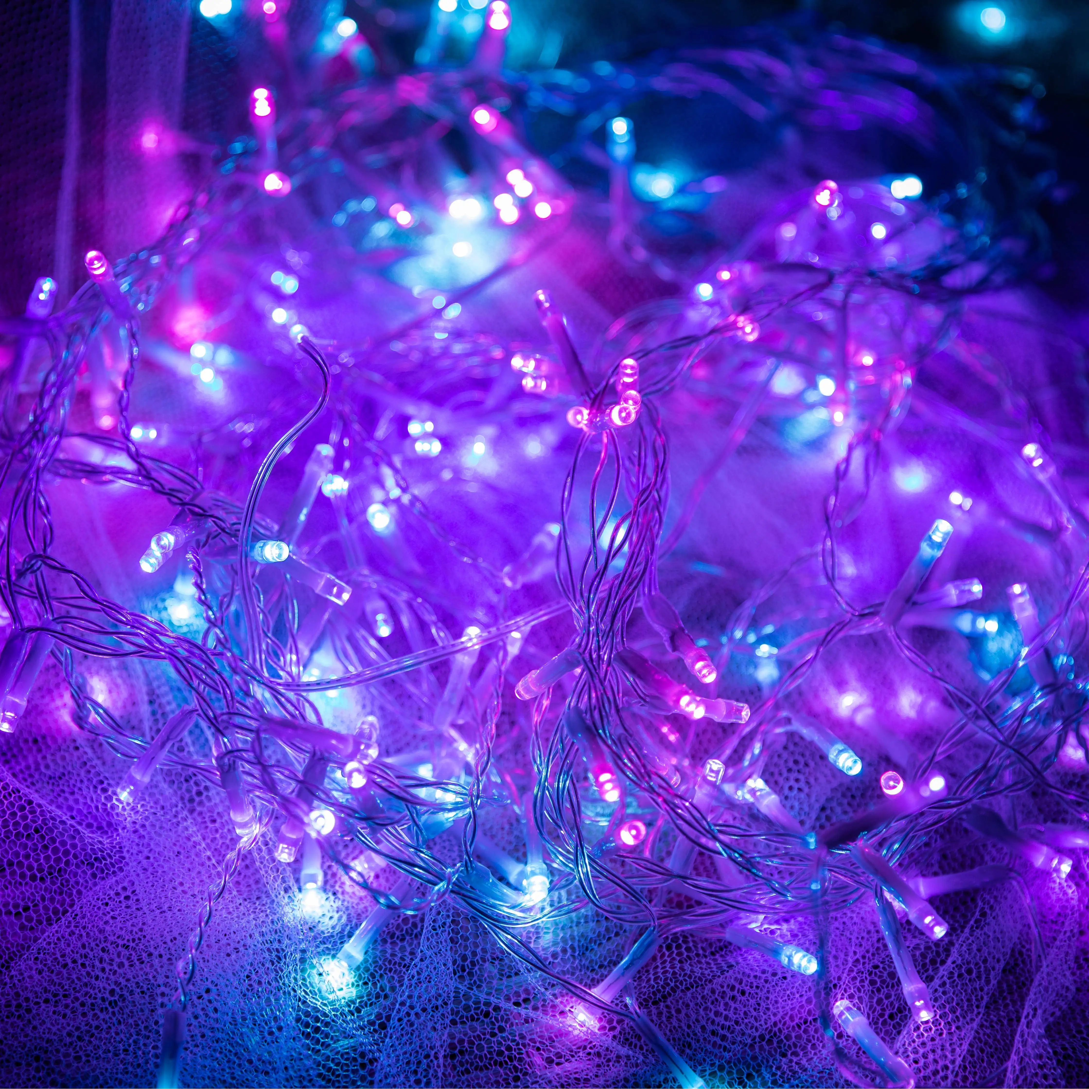 192 luzes de cortina LED para quarto com 8 modos de flash, luzes de fadas que mudam de cor, plug in com controle remoto, meninas Roo