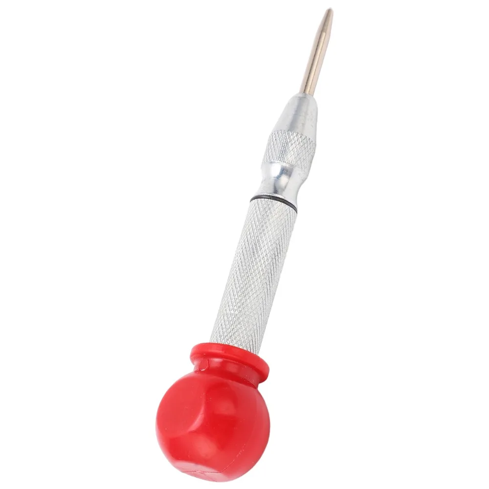 2pcs Durable Reinforced Head Automatic Center Punch Knurled Grip Hard Tip Spring Loaded Puncher Metal Punch Tool Home Workshop