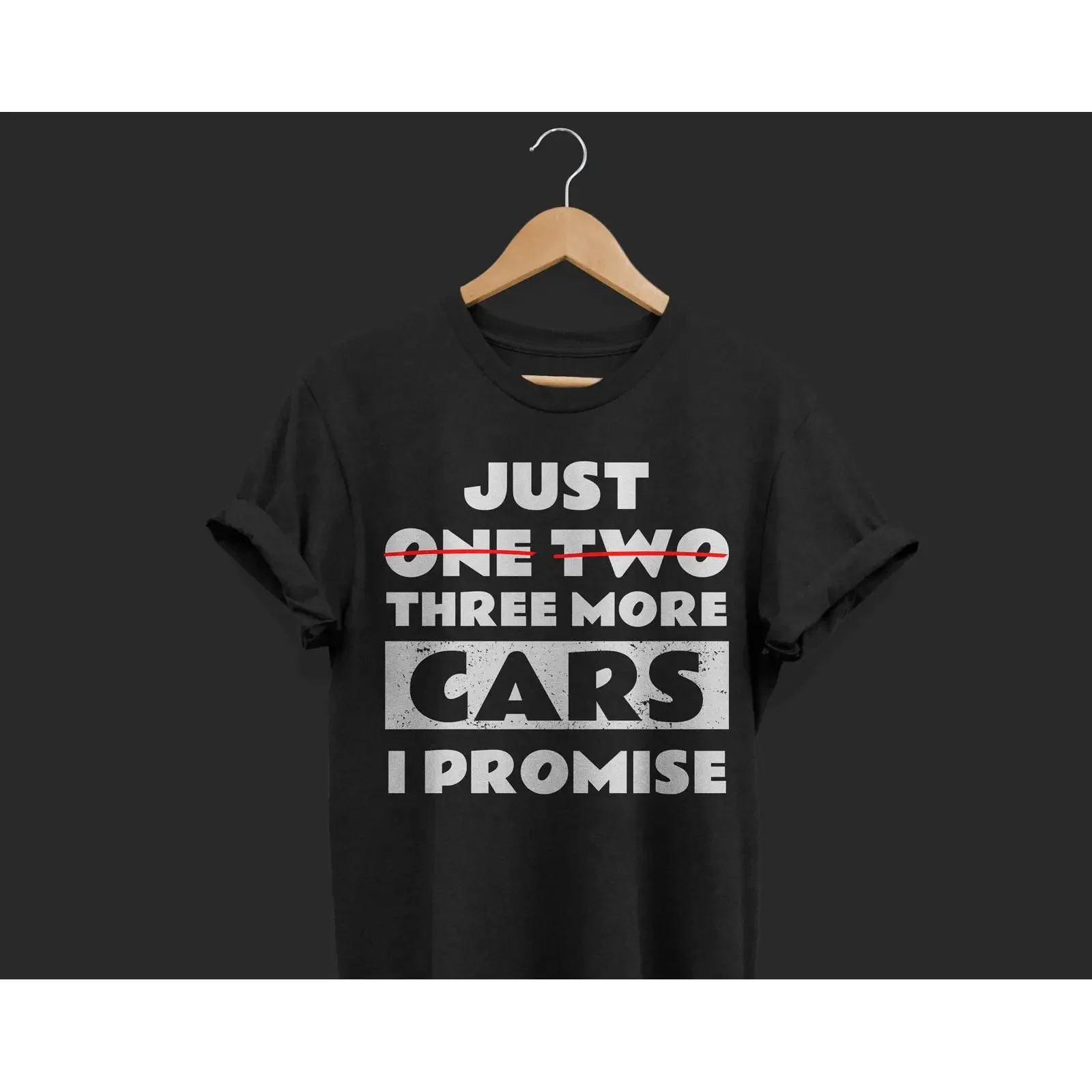 Just Three More Cars I Promise Funny T Shirt Vintage Retro Car Enthusiast for Garage Mechanic Collector Driver Birthday