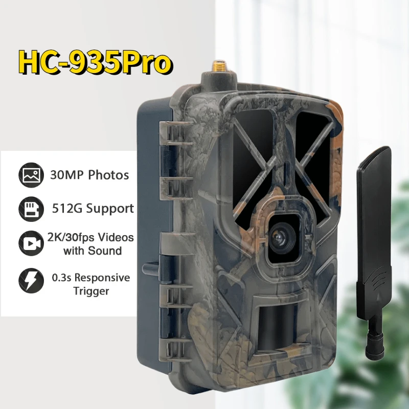 

HC-935Pro 2K Outdoor 4G APP Hunting Camera Wireless 30MP Trail and Game Camera Infrared Night Vision Wildlife Animal Scouting