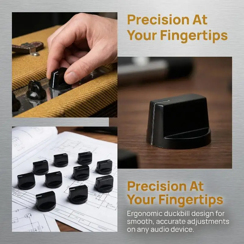 Portable Potentiometer Knobs 10PCS 6mm Shaft for Guitar  Volume Control Audio Mixer Replacement Accessories DIY Kit
