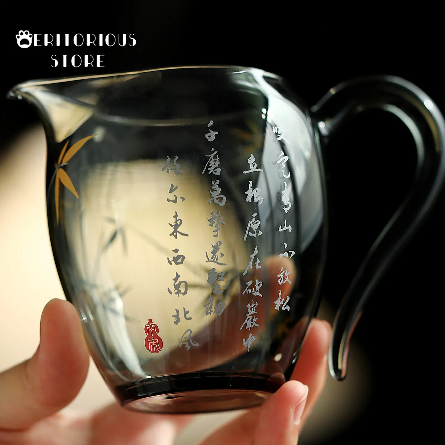 Gold Silver Bamboo Tea Pitcher Glass Chhai Chahai Tea Sea Aesthetic Divide Tea Justice Cup Oolong Ceremony Tool Set Cup Teacup