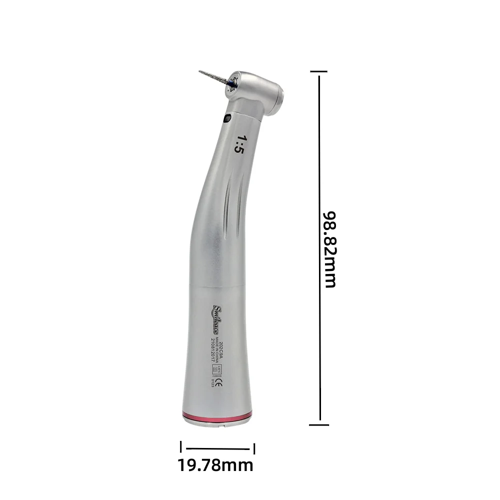 Dental 1:5 Fiber Optic Handpiece Increasing Contra Angle Internal Water Spray Low Speed Surgical Handpiece For Lab Dentist