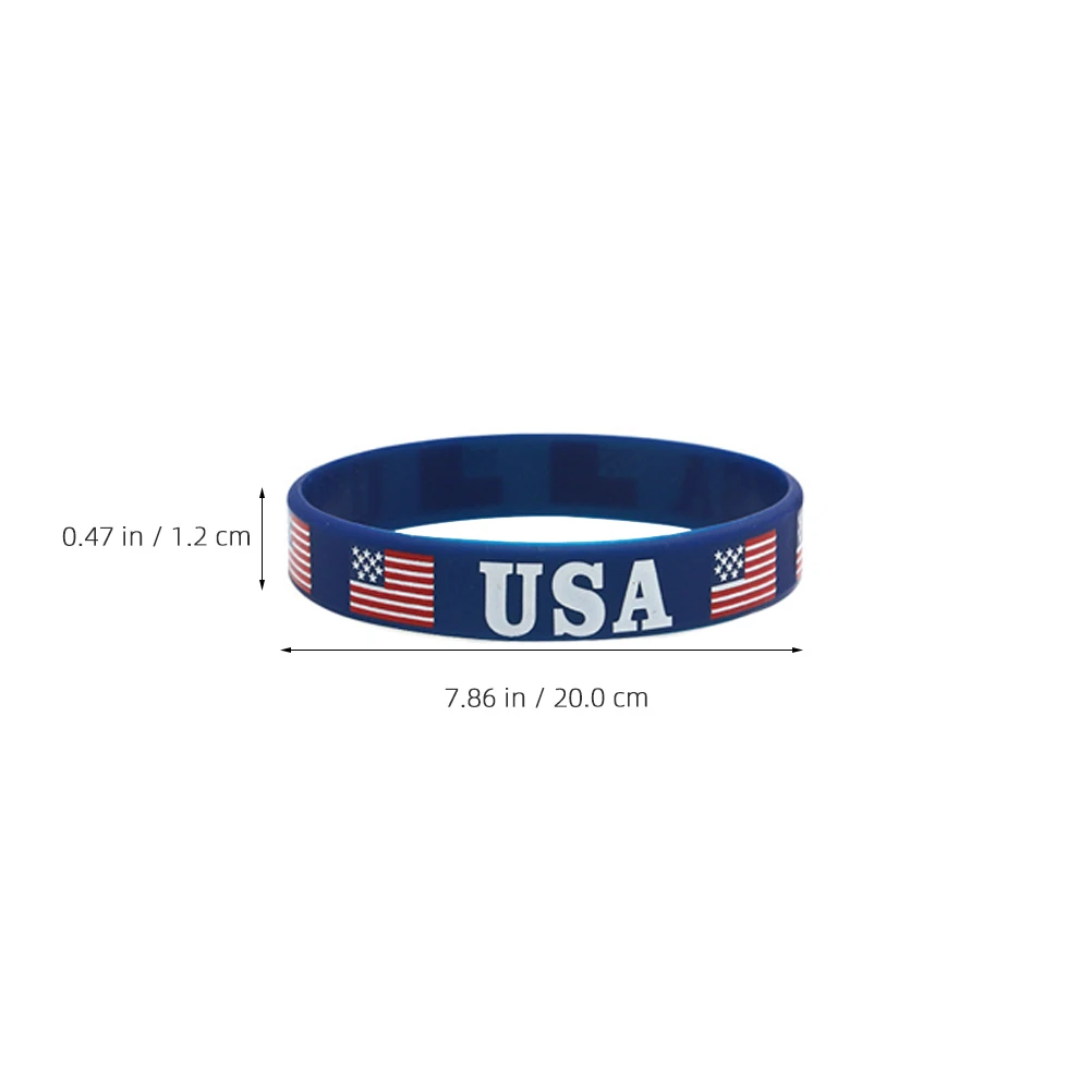 

Independence Day American Flag Bracelet Silicone Bracelets Jewelry Wristband Wristbands for Events