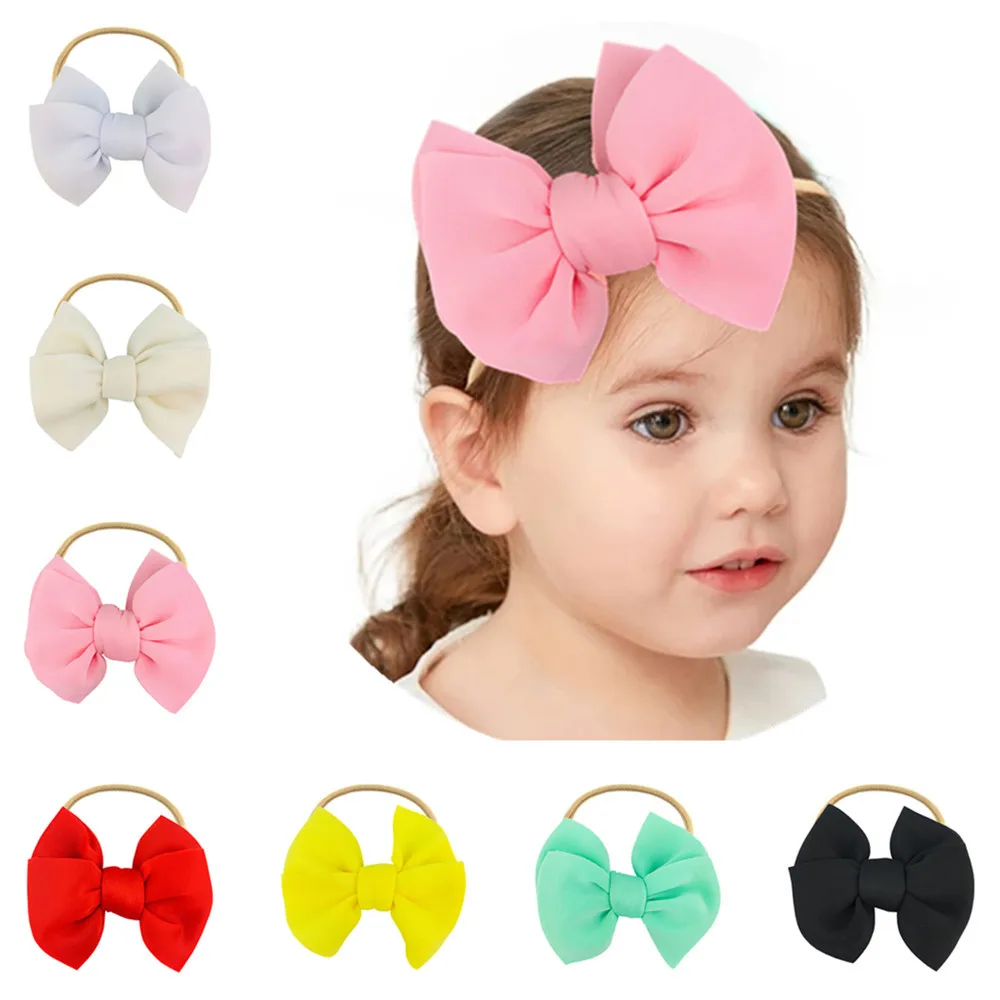 

120 Pcs Wholesale European And American Summer New Large Space Layer Knotted Bow Headband 3d Three-dimensional Bow Nylon Headban
