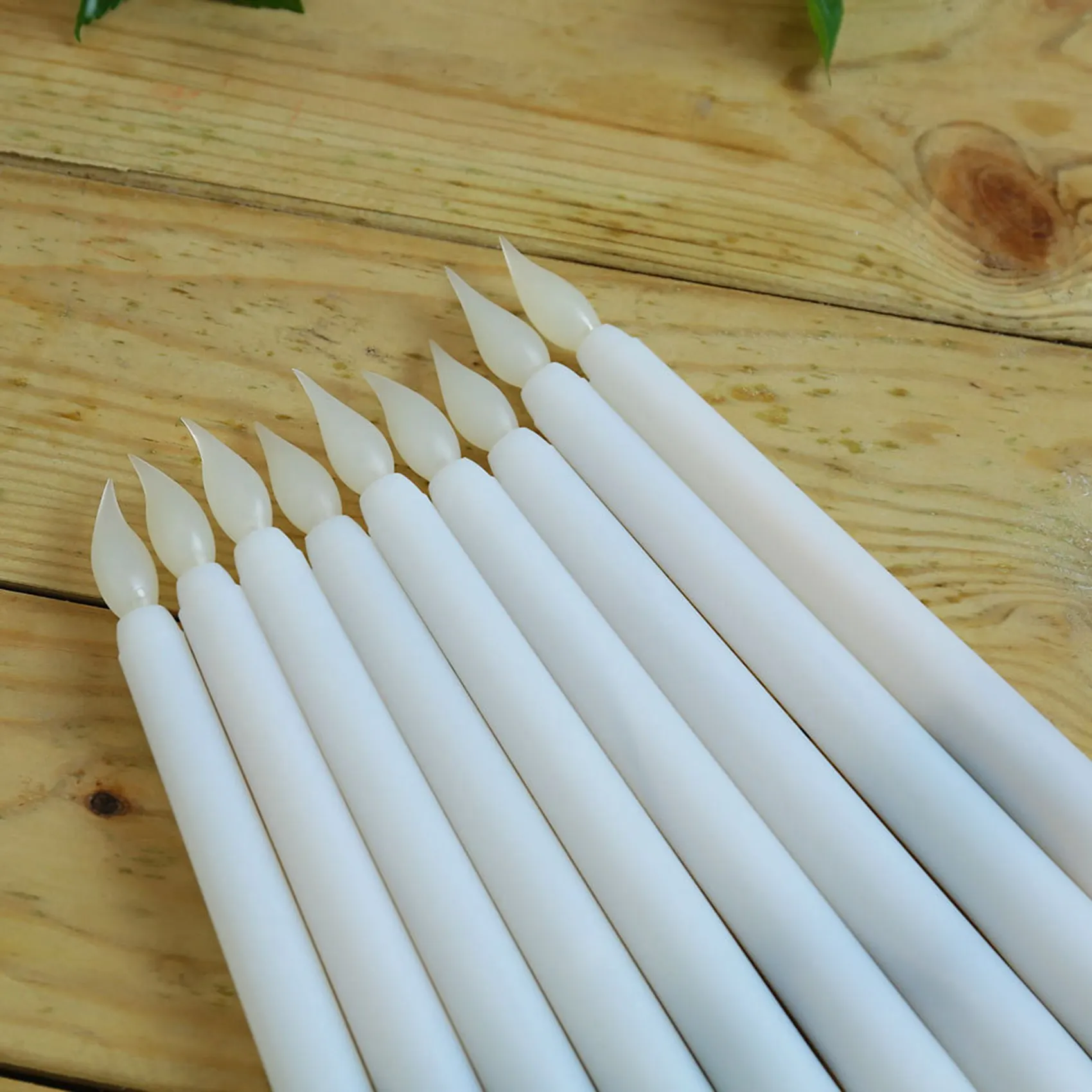 AC23-12Pcs LED Taper Candle For Dinner, Flickering Flameless Tapered Battery Operated Table Settings Weddings Parties
