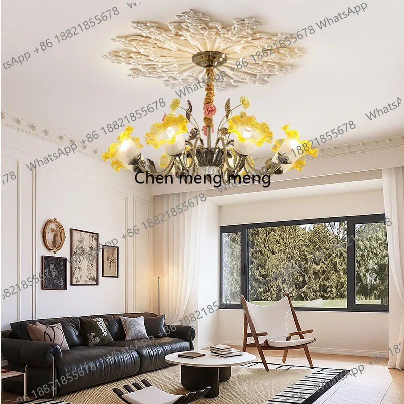 

Living room chandelier, creative, villa bedroom study warm room lamps