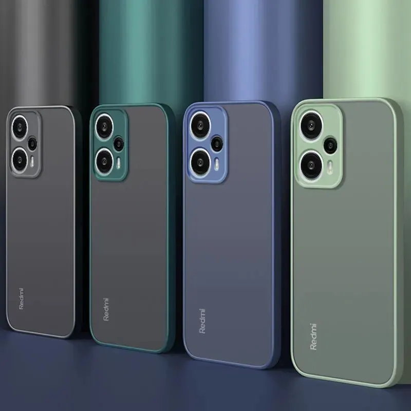 Hybrid-harte PC-Hülle für Xiaomi Redmi Note 12, Turbo-Abdeckung, Poco F5, Rüstung, matte Silikon-Abdeckung, Stoßstange
