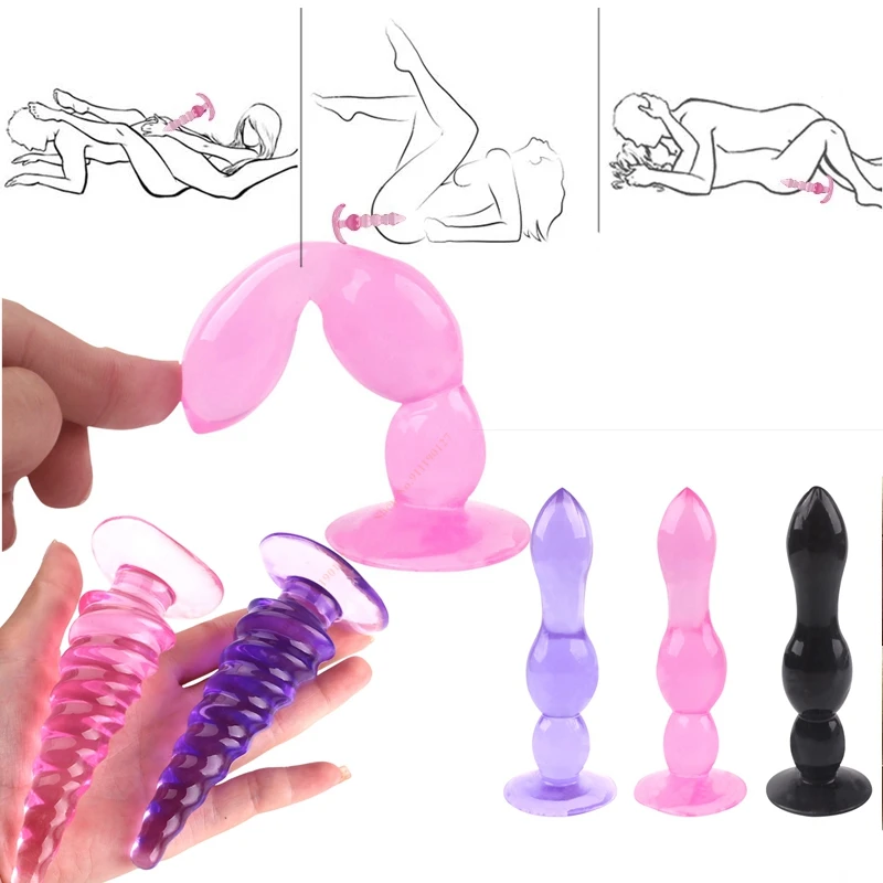 Silicone Anal Dildo No Vibrator Male Prostate Massager Anal Beads Plug G Spot Butt Plug Masturbation Anal Sex Toys for Couple