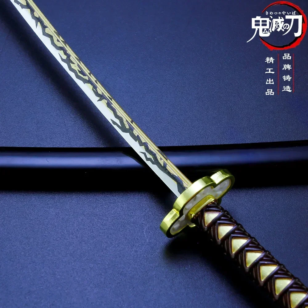 Demon Slayer Weapon Kaigaku Nichirin Blade 26cm Anime Peripheral Metal Katana Samurai Sword Uncut Model Gifts Toys for Children