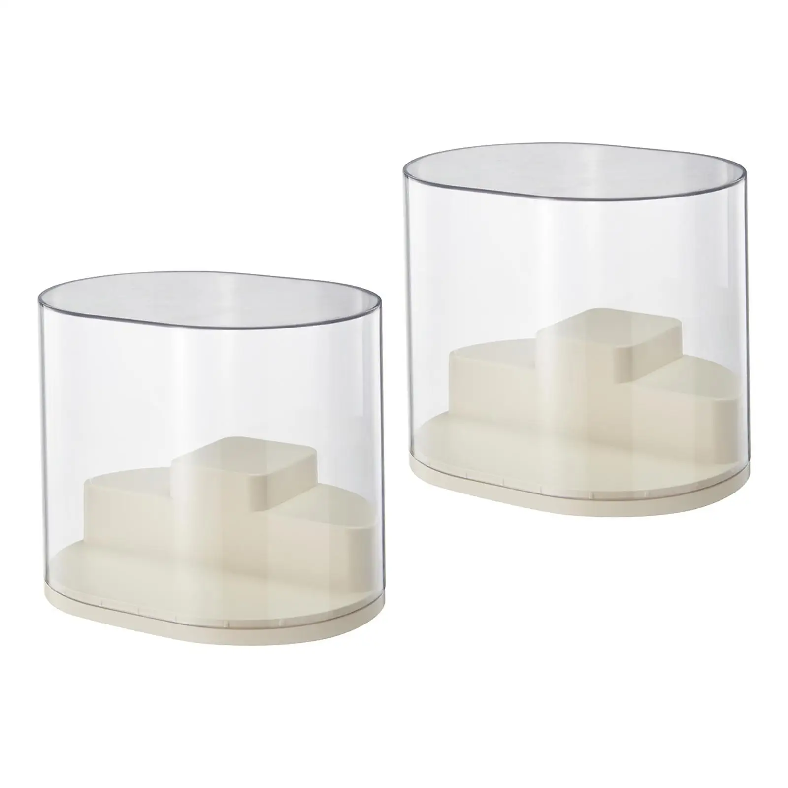 2 Pieces Clear Display Box Figures Display Stand Dustproof Storage Cabinet for Toy