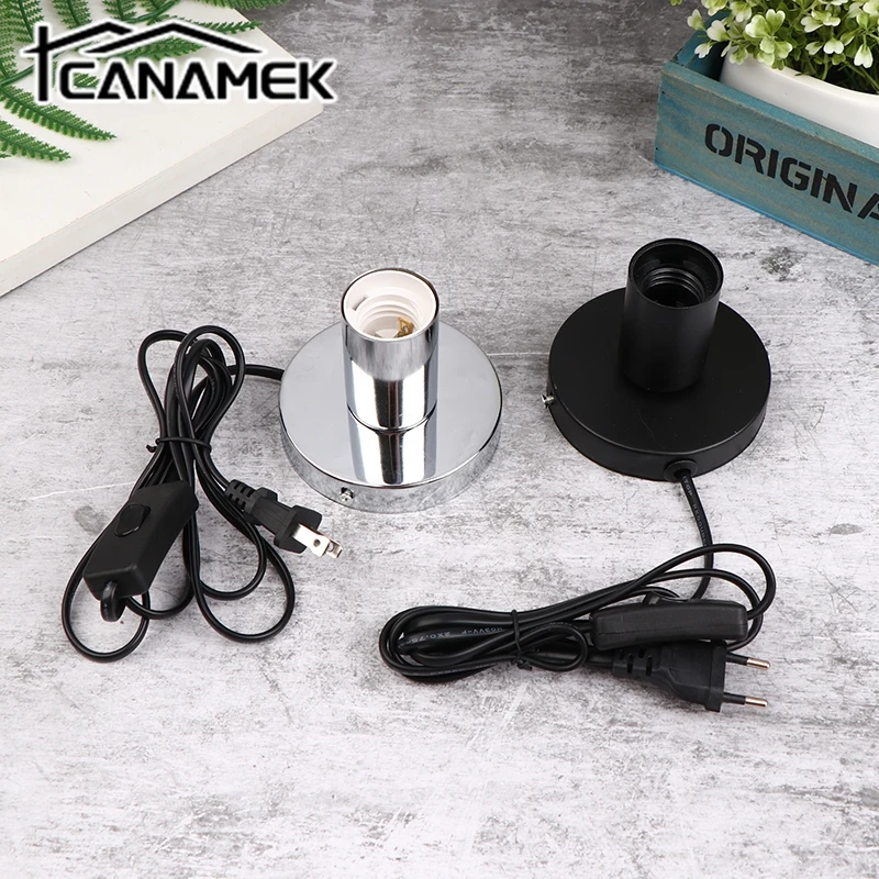 Polished Metal Desktop Lamp Base Night Light With Line Lamp Head e27 Lamp Socket Lamp Seat Table Lamp Bar Cafe Living Room Bedro