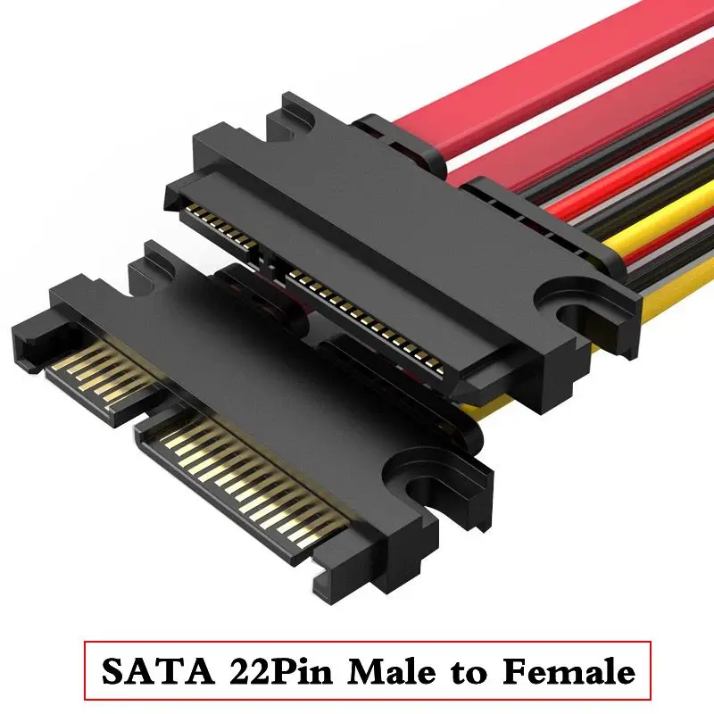 Kabel SATA 7+15Pin męski-męski do portu szeregowego, zasilania i danych, 10cm 30cm 50cm, przedłużacz dysku twardego SATA22Pin męski-męski — zdjęcie produktu 4