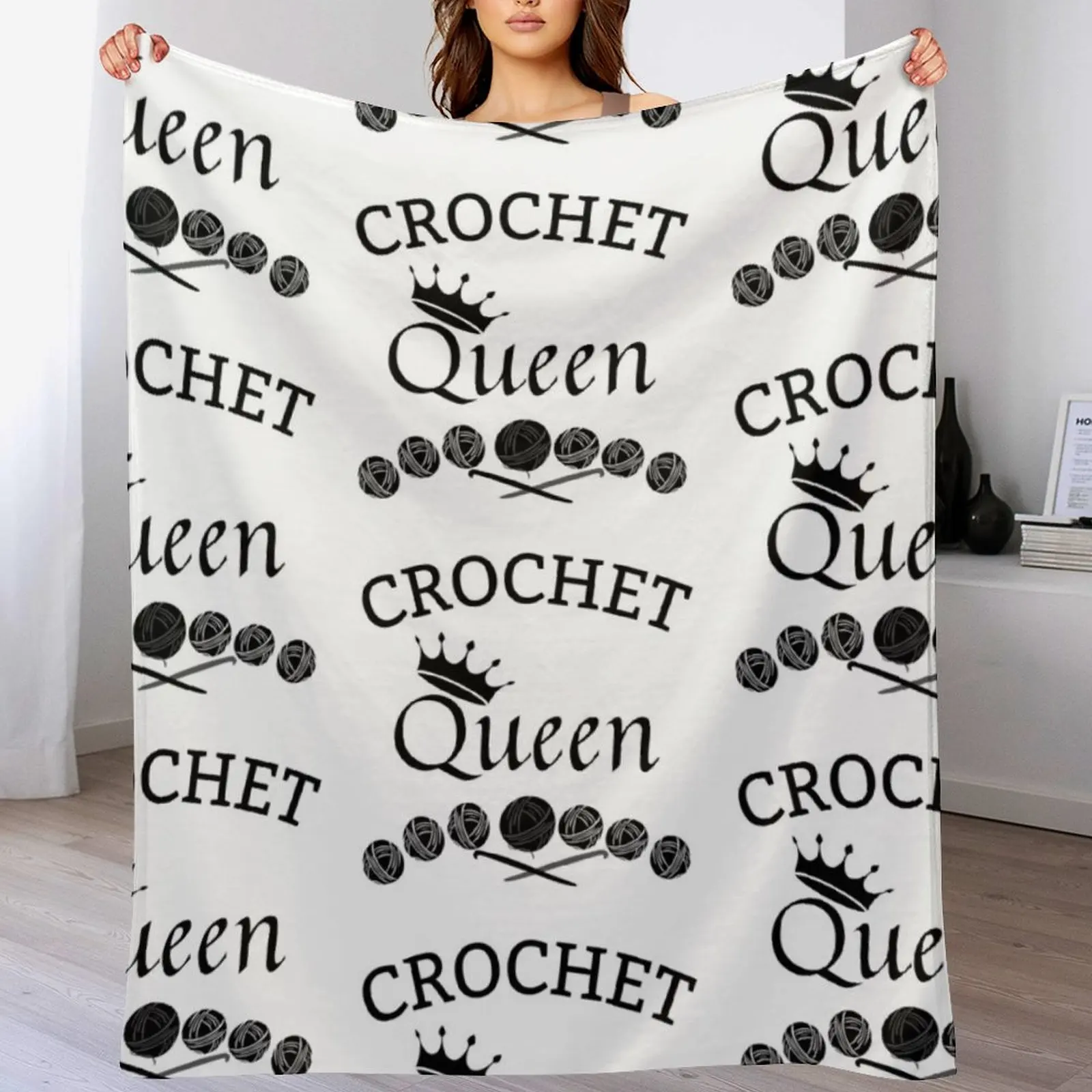 Crochet Queen Throw Blanket For Decorative Sofa Kid'S Blankets