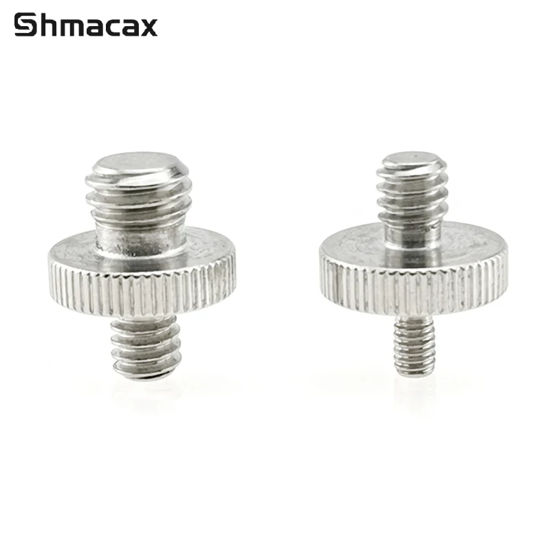 Adaptador de rosca macho de 1/4 "a macho de 3/8", adaptador de tornillo macho doble, adaptador de tornillo de trípode, convertidor de perno de doble cabeza, cámara de Metal Acc