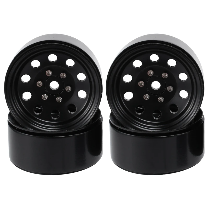 4PCS Metal Beadlock 1.9 Wheel Rim Wheel Hub Round Hole For 1/10 RC Crawler Car Traxxas TRX4 D90 Axial SCX10 90046