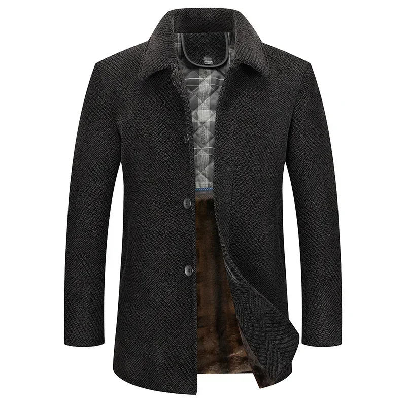 Gabardinas de lana informales de negocios para hombre, chaquetas de Cachemira cálidas de lana para invierno, chaquetas, trajes, abrigos, abrigos, talla 5XL