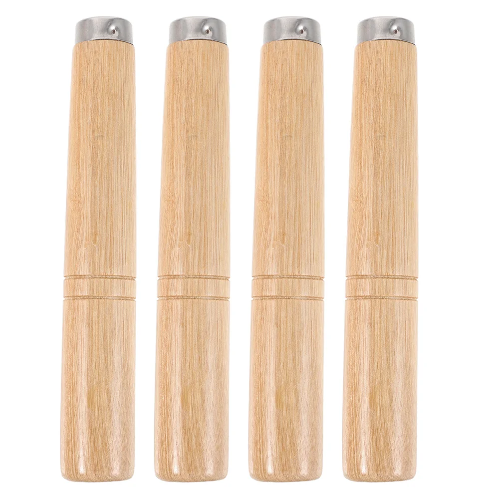 

4Pcs Wood Handle Pot Spatula Replacement Anti-Scald Iron Wood Material Comfortable Grip Practical Usage