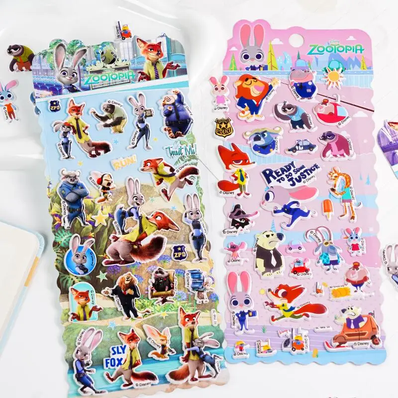

Disney Zootopia Nick Wilde Judy Hopps 3D пенопластовые наклейки мультфильм анимация чашка воды чехол для телефона справочник декоративные наклейки
