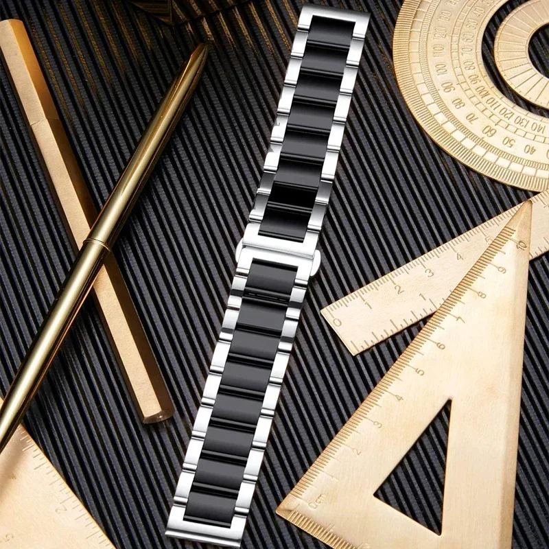 20mm 22mm Stainless Steel band For Samsung Galaxy watch 7/FE/6/5/4/Classic metal link bracelet amazfit GTS-GTR-4-3-bip 5 strap