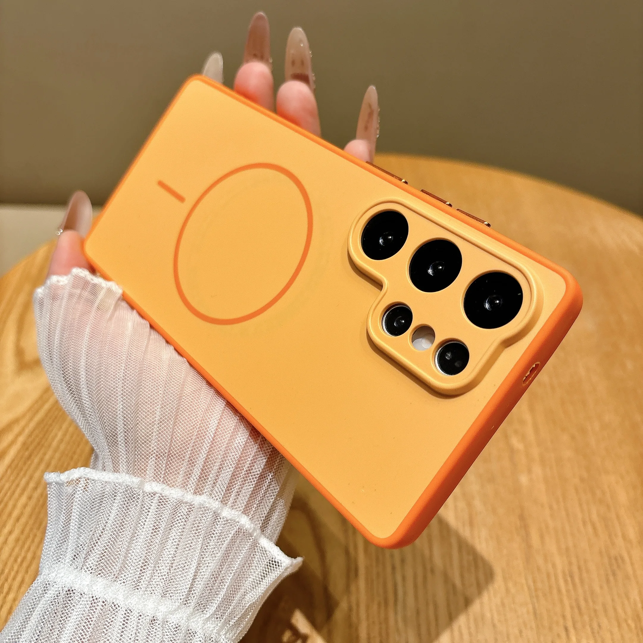 Funda de carga inalámbrica magnética Magsafe para Samsung S26 S25 Edge S24 S23 FE Plus Ultra A56 A26 A37 A57 funda de silicona suave