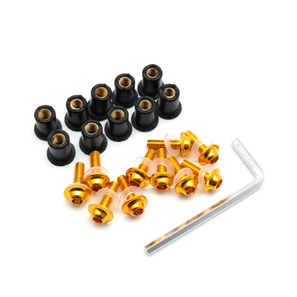 5MM Motorcycle Universal Windshield Bolts M5 Windscreen Screw Nuts For BMW Nmax Tmax 530 Er6n MT09 Suzuki Bandit 400 Yahaha Fz1 image 4