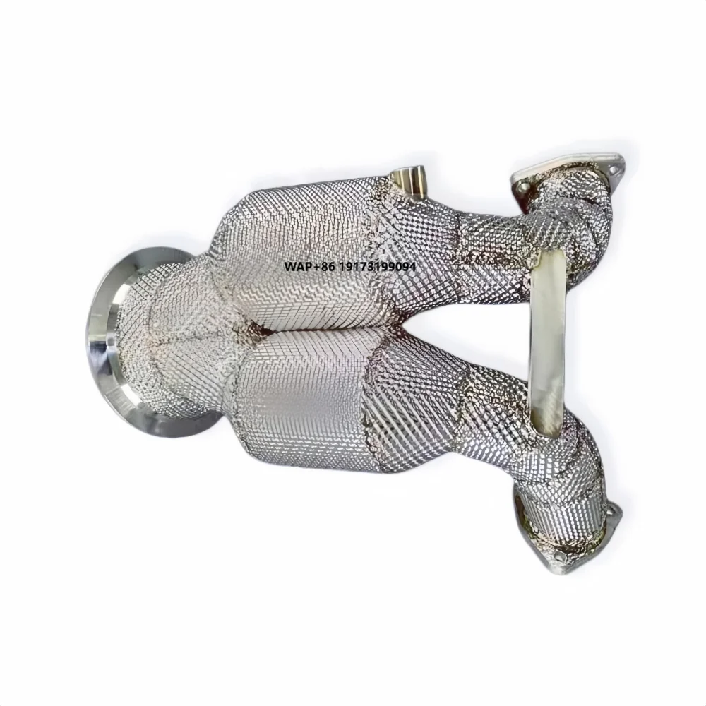 

Stainless Steel Exhaust Pipes Header for S4 S5 B9 3.0T 2019-2024 Sports Downpipe Catalytic Converter with Heat Shield