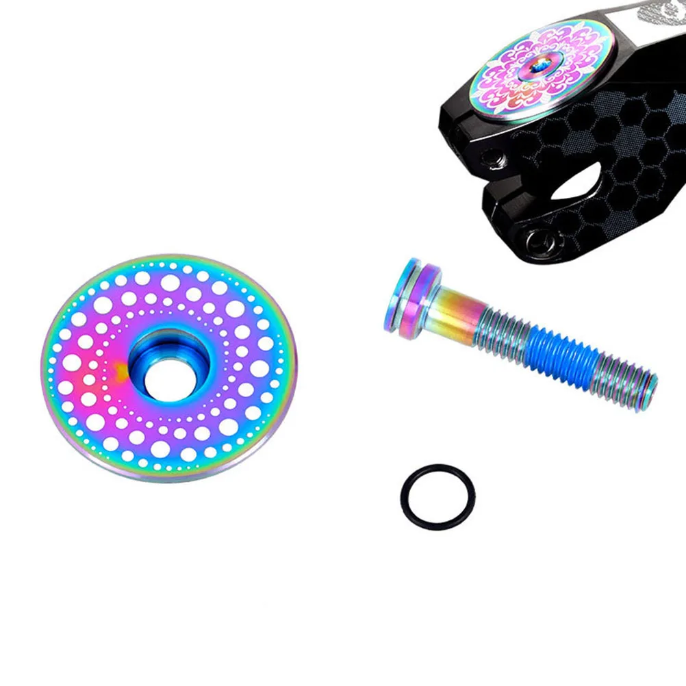 مجموعة واحدة من لوازم الدراجة، غطاء سماعة الرأس من سبائك التيتانيوم عالي القوة بدون تشوه، سهل التركيب لدراجة الطرق الجبلية اللامعة #6