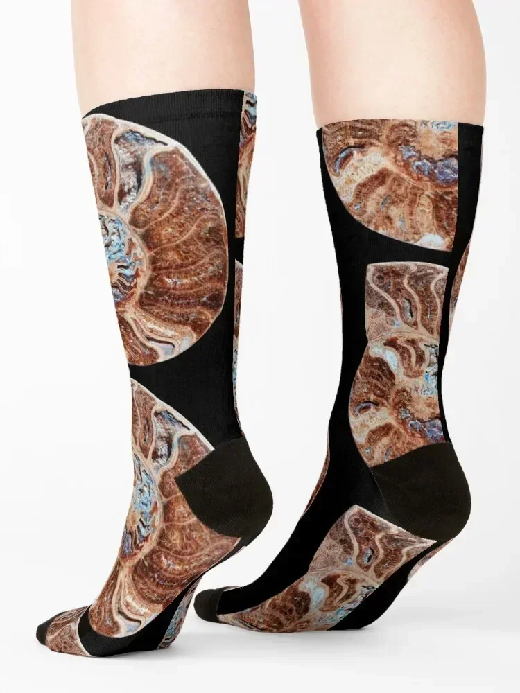 Ammonites fossil snail Socks soccer anti-slip Running professional running Thermal man winter Socks Women Men's