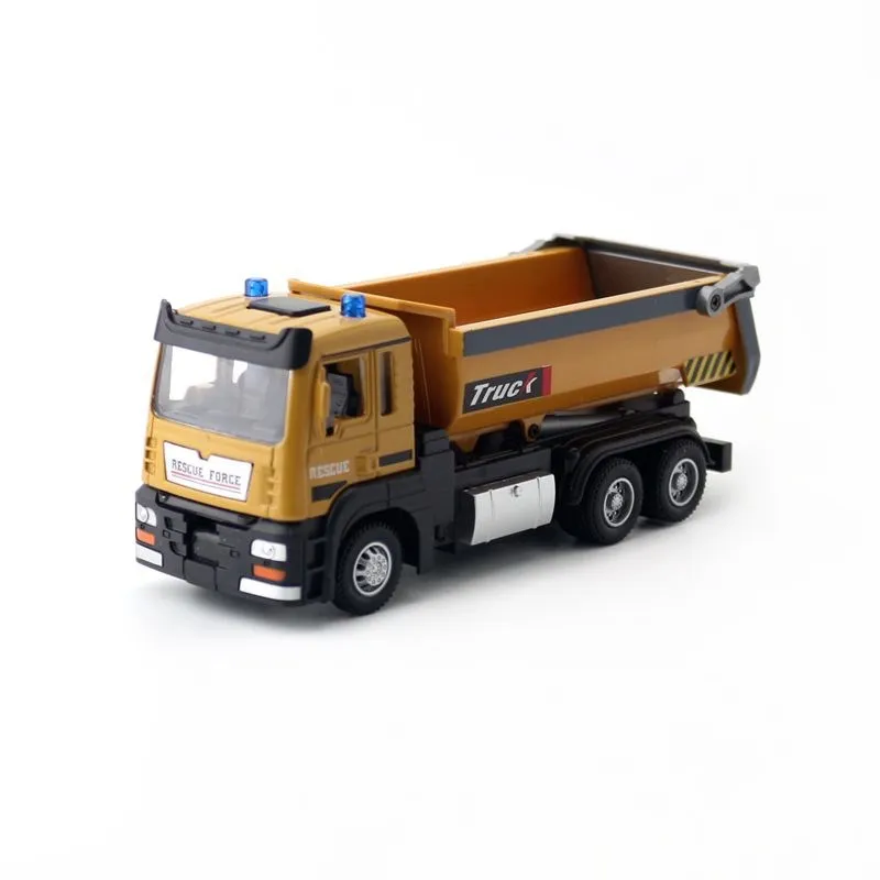 Diecast Toy Model 1:50 Scale dumper Engineering Transport Car Sound & Light Educational Collection Pull Back Gift For Kid