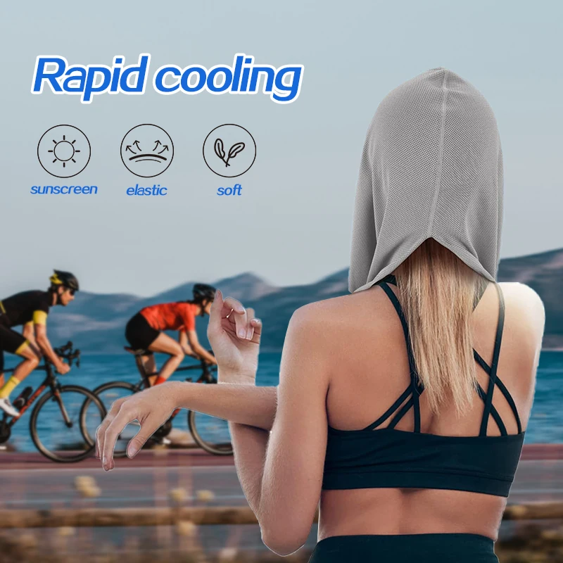 Cooling Hooded Towel Evaporative Instant Cooling Towel Sports Fitness Gym Running Workout Quick Dry Lightweight Cooling Hoodie