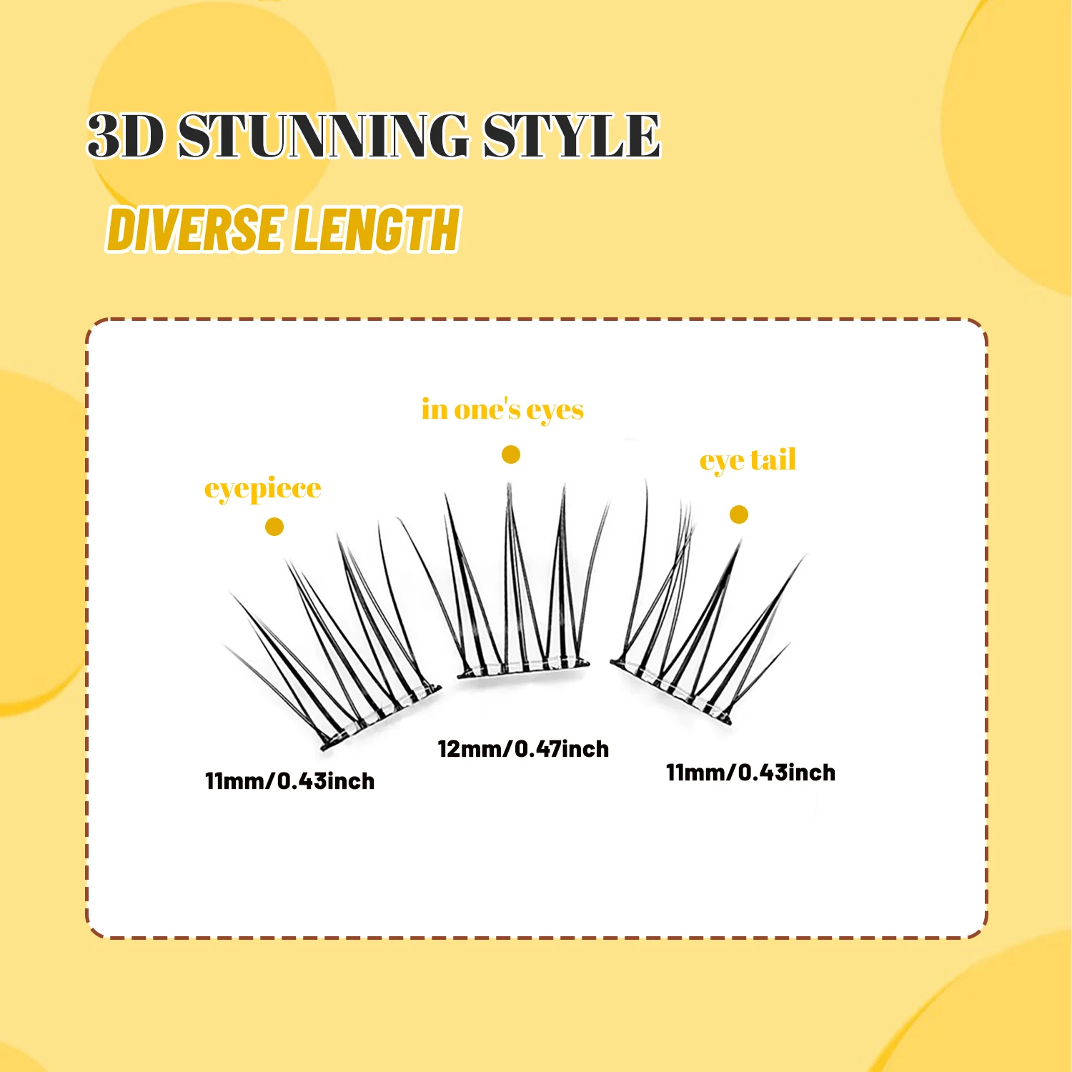 Selbstklebende Wimpernbüschel, Press-On-Wimpern 11-12 mm, C-Curl Einzelwimpern, ultradünn und leicht, 60 Stück, einfach anzubringen und zu entfernen, geeignet für Anfänger. – Detail 5